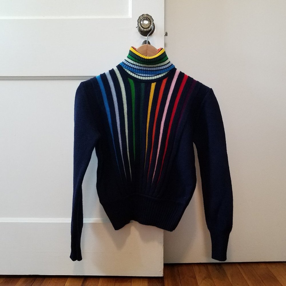 Rad Vintage Rainbow Sweater Jumper Sm-Med 80s